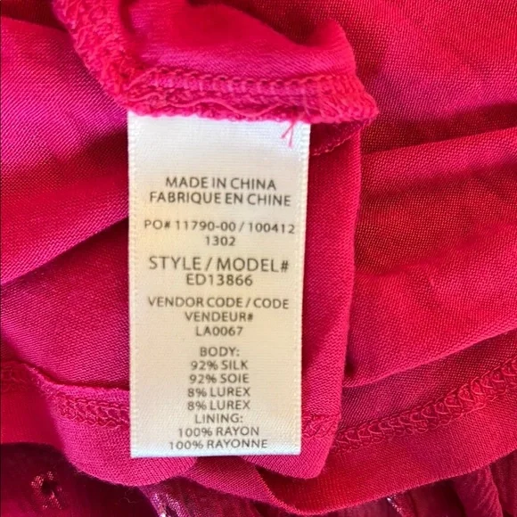 Ella Moss Fuchsia Silk Sparkly Sundress size S - Picture 13 of 13